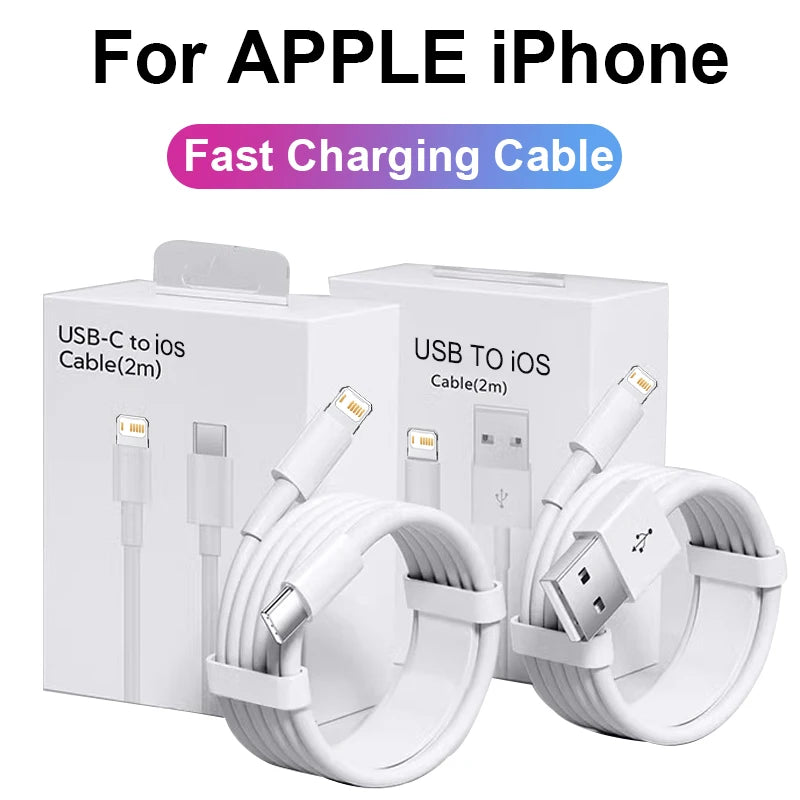 Cabo USB original de 30 W para Apple iPhone 14 13 12 11 Pro Max 7 8 Plus XS XR Carregamento rápido USB C para iOS Cabo Carregador Acessórios