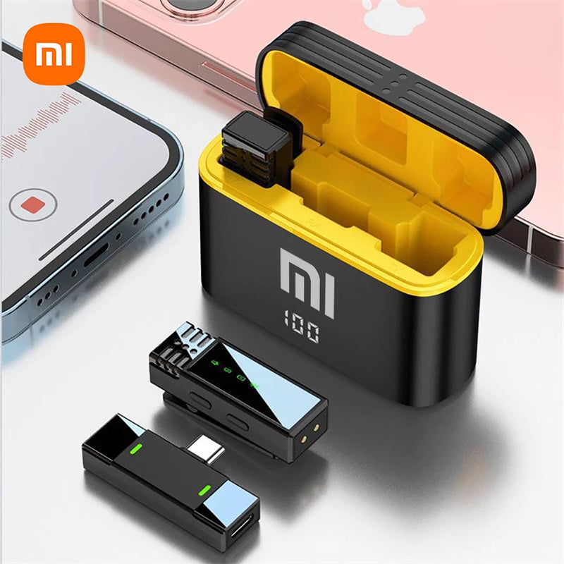 Xiaomi Microfone de lapela sem fio portátil, gravação de áudio e vídeo, cancelamento de ruído, mini microfone para vlog, entrevista, transmissão ao vivo