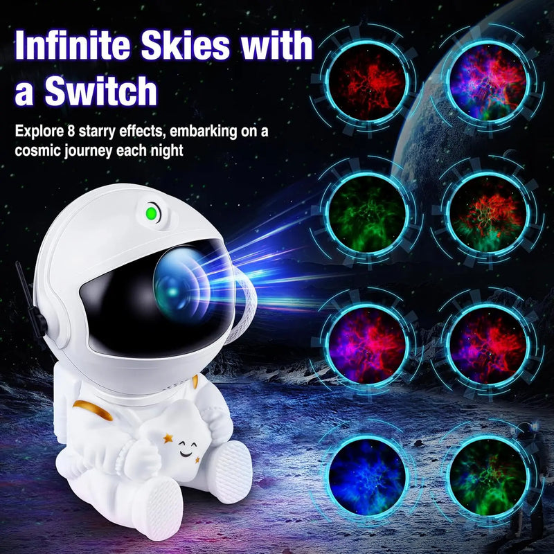 Projetor de estrelas Galaxy Night Light Astronaut Space Projector Starry Nebula Ceiling Lamp LED para quarto Home Decorative kids gift