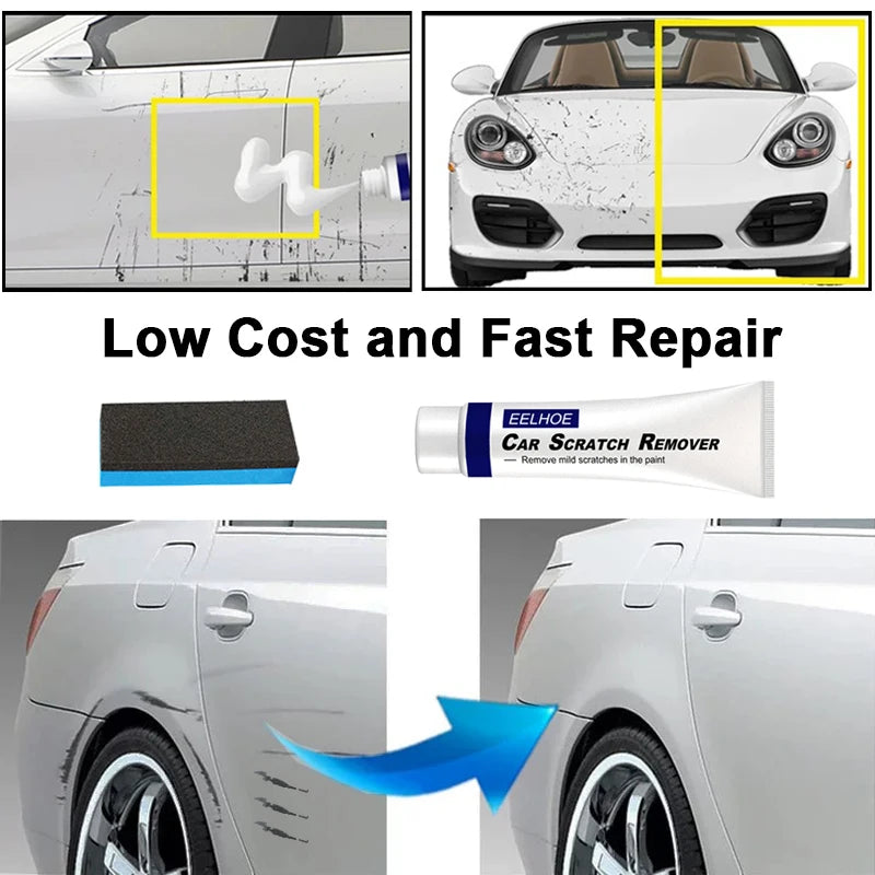 Removedor de arranhões de carro para pintura de carroceria de automóveis Cuidados com arranhões de automóveis Cuidados com o carro Polimento e pasta de composto de polimento Reparo de pintura de carro