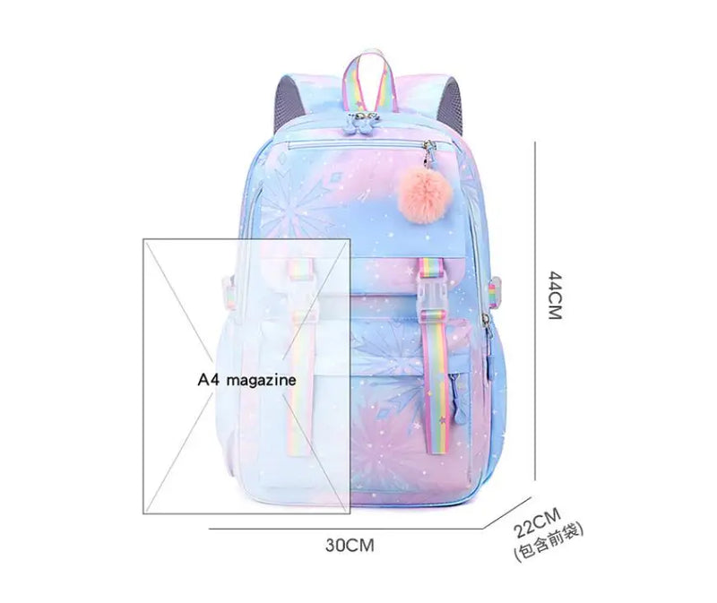 Lilo e Stitch Mochila impermeável de grande capacidade para escola Kawaii Anime cosplay bolsa de viagem bolsa escolar estudante menina presente