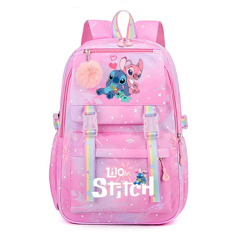 Lilo e Stitch Mochila impermeável de grande capacidade para escola Kawaii Anime cosplay bolsa de viagem bolsa escolar estudante menina presente